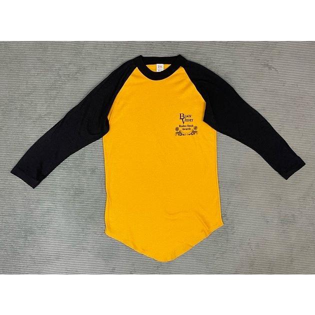 80's デッドストック 米国製 UNKNOWN RN51437 ビンテージ ラグランTシャツ ロデオ BLACK VELVET M [la-1458] | MADE IN USA | 05