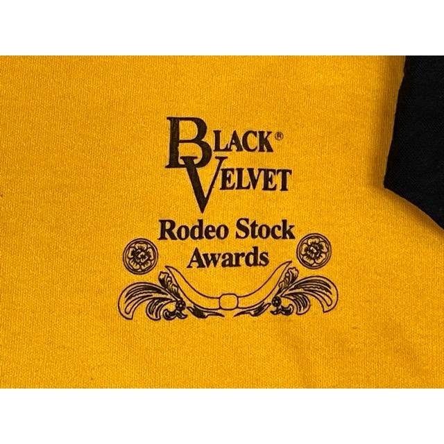 80's デッドストック 米国製 UNKNOWN RN51437 ビンテージ ラグランTシャツ ロデオ BLACK VELVET M [la-1458] | MADE IN USA | 01