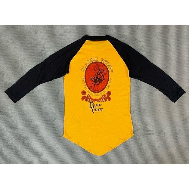 80's デッドストック 米国製 UNKNOWN RN51437 ビンテージ ラグランTシャツ ロデオ BLACK VELVET M [la-1458] | MADE IN USA | 06
