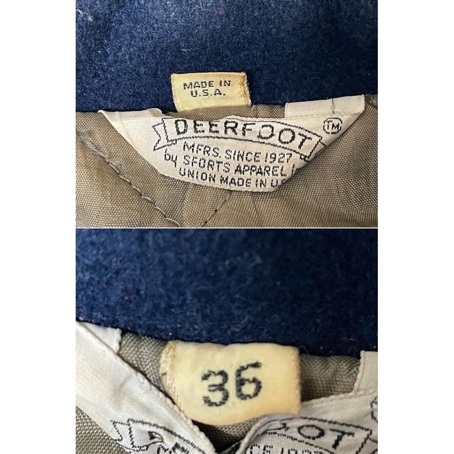 MADE IN USAデニムスタジャン バックロゴ 刺繍 ワッペン US輸入古着 MADE IN USA 70's 80's 米国製 DEERFOOT by SPORTS APPAREL Inc