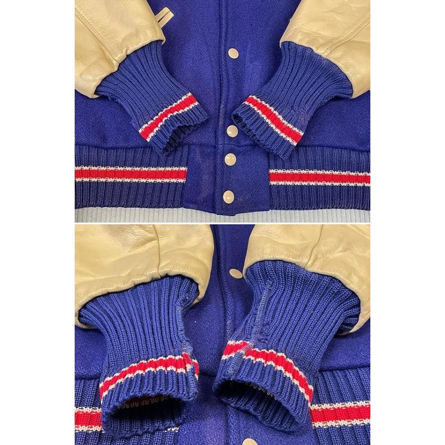 80's 90's 米国製 TM ATHLETICS スタジャン アワードジャケット 袖レザー ショールカラー ウール針抜きリブ 38 [la-1510] | VINTAGE | 04