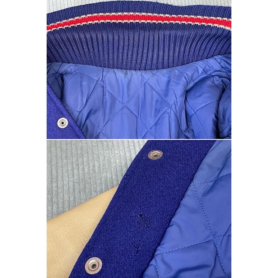 80's 90's 米国製 TM ATHLETICS スタジャン アワードジャケット 袖レザー ショールカラー ウール針抜きリブ 38 [la-1510] | VINTAGE | 05