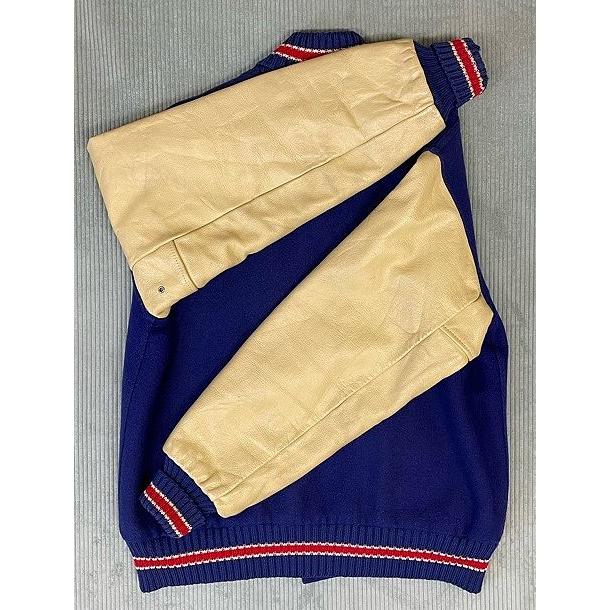 80's 90's 米国製 TM ATHLETICS スタジャン アワードジャケット 袖レザー ショールカラー ウール針抜きリブ 38 [la-1510] | VINTAGE | 09