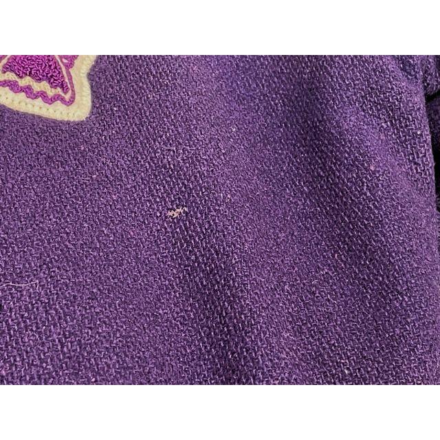 80's 米国製 MADE IN USA デロング DeLONG ビンテージ スタジャン アワードジャケット メルトン インディアン 紫 34 [la-1555] | DeLong | 09