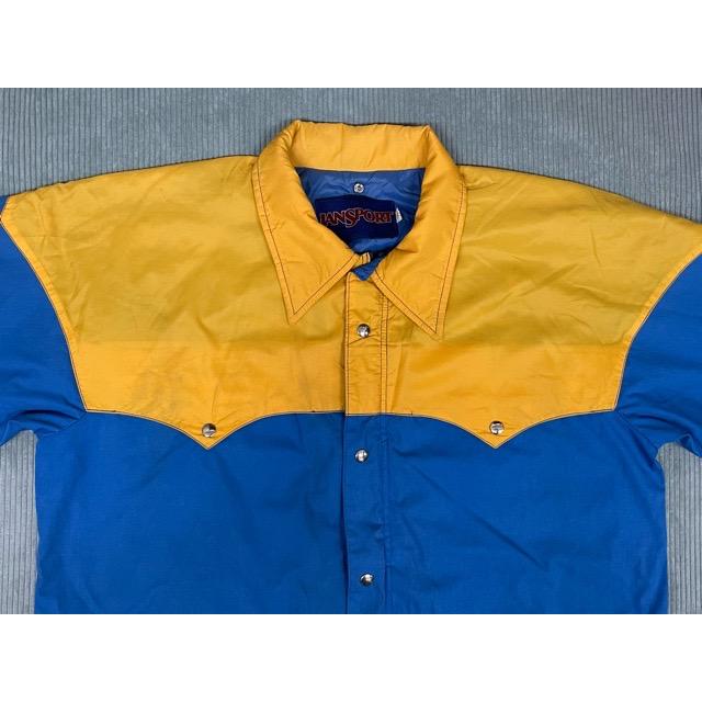 80’s JANSPORT ジャンスポーツ マウンテンパーカー ブルー イエロー 切り替え ジップ破損 XL [la-1565] | JANSPORT | 01