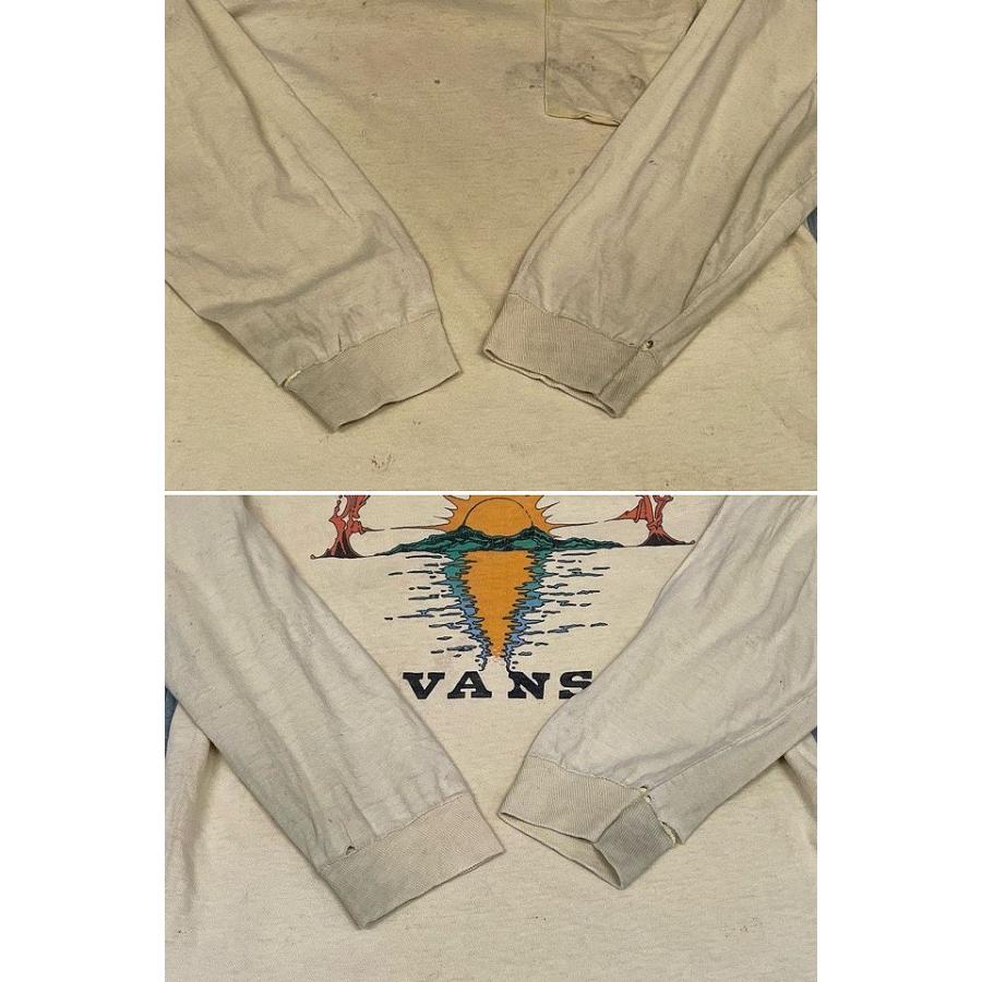 70's 米国製 HI CRU by STEDMAN ビンテージ Tシャツ 長袖 Vans バンズ SOUTH SHORE オールドスケート ボロ イエロー S [la-1690] | VANS | 05
