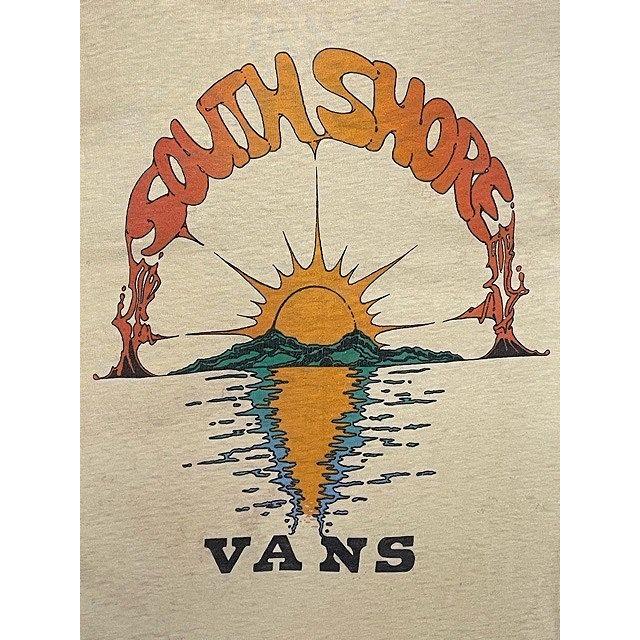 70's 米国製 HI CRU by STEDMAN ビンテージ Tシャツ 長袖 Vans バンズ SOUTH SHORE オールドスケート ボロ イエロー S [la-1690] | VANS | 01