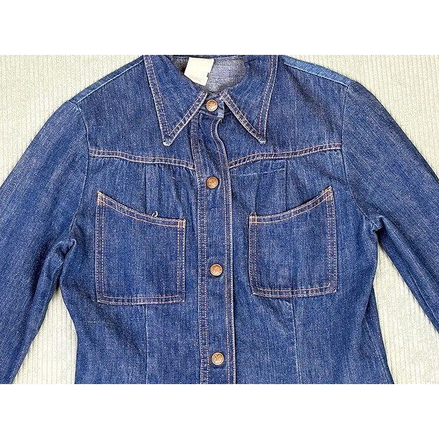 60's 70's ガールズ レディース ビンテージ デニム ワンピース シャツ スナップボタン SCOVILL 11/12  [la-1801] | VINTAGE | 01