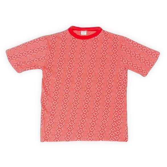 60’s 70's 米国製 909 collection WPL10013 ビンテージ Tシャツ コットン サマーニット 総柄 L   [la-1860] | VINTAGE