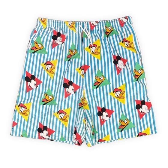 80's 90's 米国製 Mickey&Co by J.G.HOOK ビンテージ ショートパンツ ハーフパンツ 総柄 ミッキー ドナルド プルート XL [la-1889] | Disney