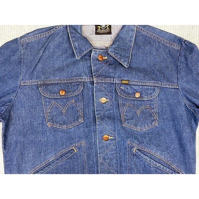 70's 米国製 MADE IN USA ビンテージ 黒タグ マーベリック maverick デニムジャケット インディゴ 左綾 44 [la-1898] | maverick | 01