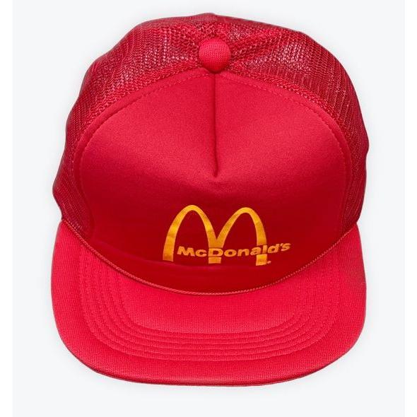 90's ビンテージ トラッカー キャップ 帽子 メッシュ マクドナルド McDonald's スナップバック 赤黄 [la-1925] | VINTAGE