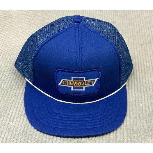 メッシュ トラッカーキャップ 帽子 シボレー CHEVROLET ワッペン スナップバック 青 ブルー [la-1926] | VINTAGE | 02