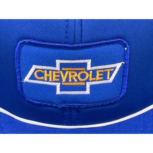 メッシュ トラッカーキャップ 帽子 シボレー CHEVROLET ワッペン スナップバック 青 ブルー [la-1926] | VINTAGE | 01