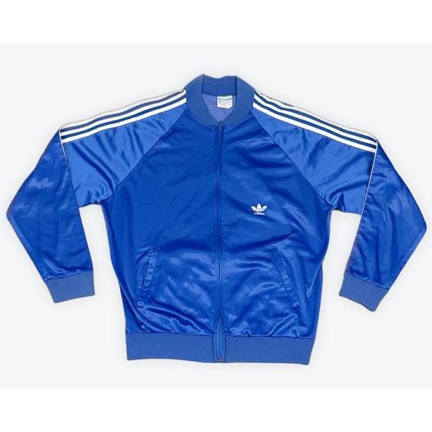 80's 米国製 ビンテージ アディダス adidas ATP KEYROLAN ジャージ スーパースタートラックトップ ブルー 青白 XL [la-1935] | Old adidas