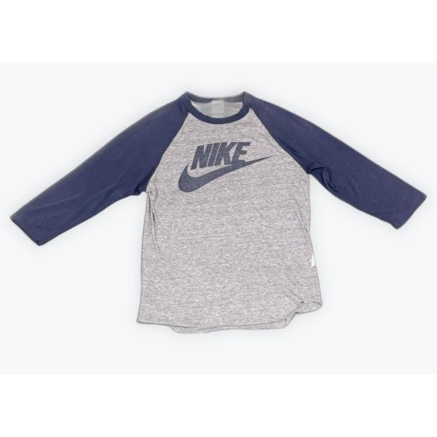 シャンク 廃盤 初期 SHANKロゴ7部袖ラグランTシャツMグレー×ネイビー中古 NIKE（ナイキ） 70's 米国製 オレンジタグ ビンテージ Tシャツ