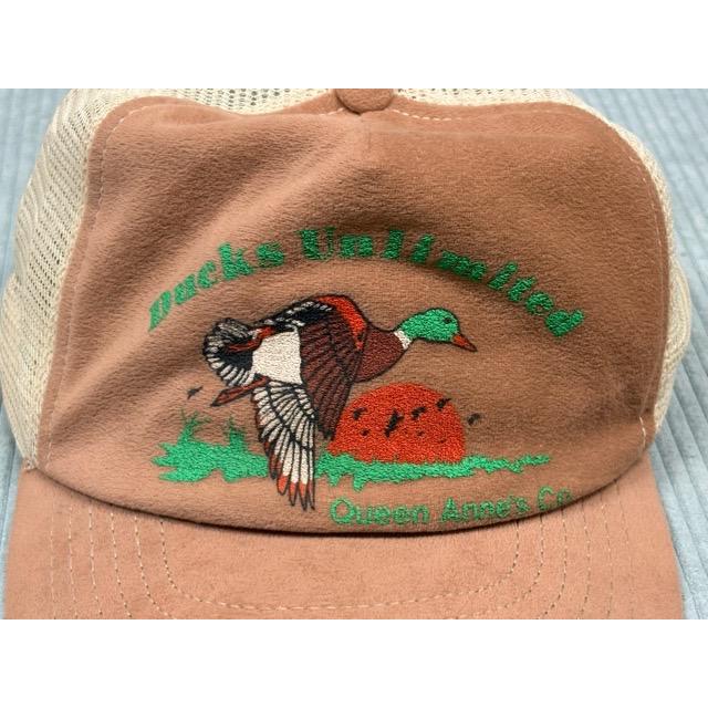 80's 米国製 メッシュ トラッカーキャップ 帽子 Ducks Unlimited ダックス・アンリミテッド スナップバック ブラウン [la-1949] | VINTAGE | 01