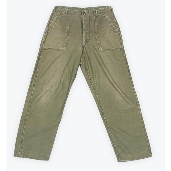70's 米軍 us army trousers 8405-082-6611 ベイカーパンツ ファティーグパンツ OG-107 ボタンフライ 表記32x31 実寸W78 L72 [la-1968] | MILITARY