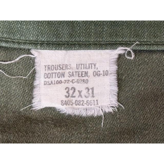 70's 米軍 us army trousers 8405-082-6611 ベイカーパンツ ファティーグパンツ OG-107 ボタンフライ 表記32x31 実寸W78 L72 [la-1968] | MILITARY | 02