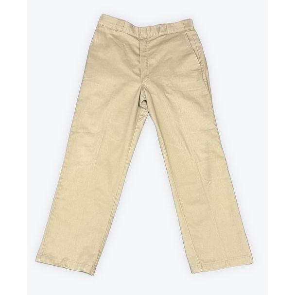 80's 米国製 ディッキーズ Dickies ワークパンツ チノパン 874 ウエスト拡張 TALONジップ タン 32x34 実寸W80 [la-1969] | Dickies