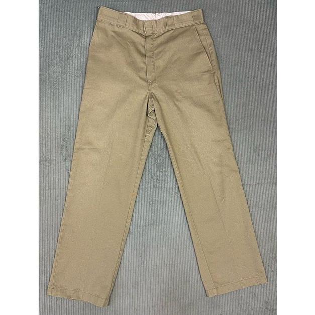 80's 米国製 ディッキーズ Dickies ワークパンツ チノパン 874 ウエスト拡張 TALONジップ タン 32x34 実寸W80 [la-1969] | Dickies | 07