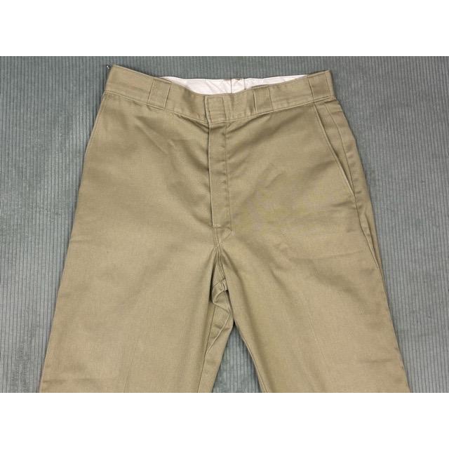 80's 米国製 ディッキーズ Dickies ワークパンツ チノパン 874 ウエスト拡張 TALONジップ タン 32x34 実寸W80 [la-1969] | Dickies | 01
