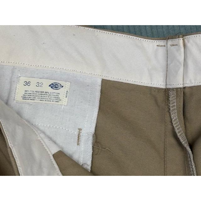 80's 米国製 ディッキーズ Dickies ワークパンツ チノパン 874 ウエスト拡張 股ガゼット ベージュ 36ｘ32 実寸W88 [la-1970] | Dickies | 02