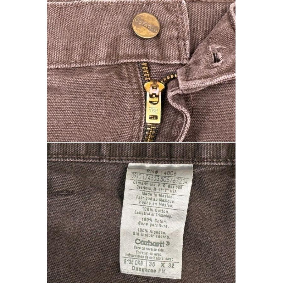 メキシコ製 2010 カーハート Carhartt ペインターパンツ ダブルニー ダック フェード DKB ダークブラウン 表記35x32 W88L79 [lt-0001] | Carhartt | 02