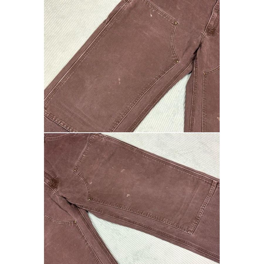 メキシコ製 2010 カーハート Carhartt ペインターパンツ ダブルニー ダック フェード DKB ダークブラウン 表記35x32 W88L79 [lt-0001] | Carhartt | 04