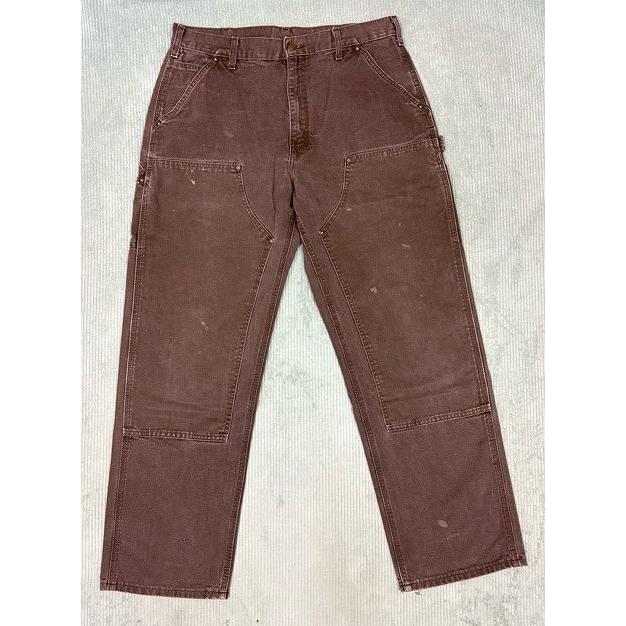 メキシコ製 2010 カーハート Carhartt ペインターパンツ ダブルニー ダック フェード DKB ダークブラウン 表記35x32 W88L79 [lt-0001] | Carhartt | 05