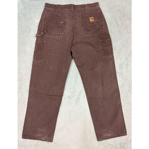 メキシコ製 2010 カーハート Carhartt ペインターパンツ ダブルニー ダック フェード DKB ダークブラウン 表記35x32 W88L79 [lt-0001] | Carhartt | 06