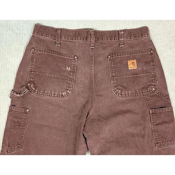 メキシコ製 2010 カーハート Carhartt ペインターパンツ ダブルニー ダック フェード DKB ダークブラウン 表記35x32 W88L79 [lt-0001] | Carhartt | 07