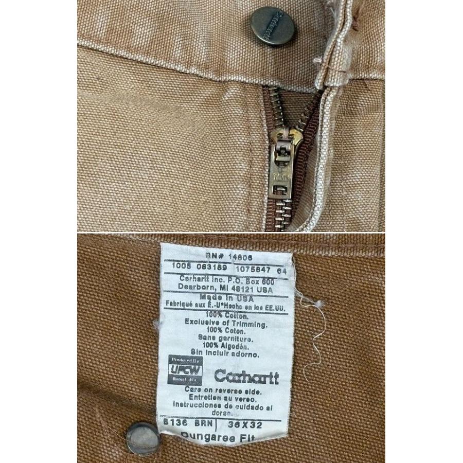 米国製 2005 カーハート Carhartt ペインターパンツ ダブルニー ダック フェード BRN ブラウン 表記36x32 W93L81 [lt-0002] | Carhartt | 02