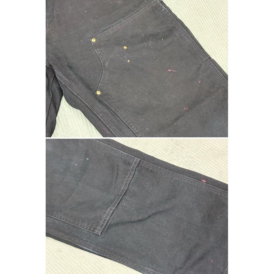 00's カーハート Carhartt ペインターパンツ ダブルニー ダック フェード ペンキ BLK ブラック 黒 実寸W90L83 [lt-0003] | Carhartt | 04