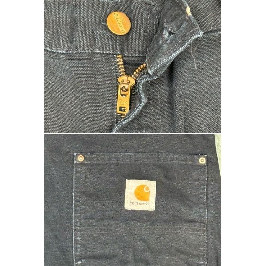 00's カーハート Carhartt ペインターパンツ ダブルニー ダック フェード ペンキ BLK ブラック 黒 実寸W90L83 [lt-0003] | Carhartt | 02