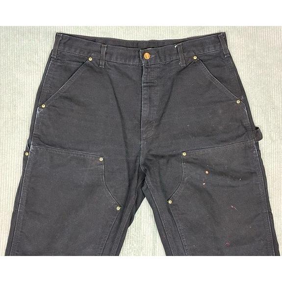 00's カーハート Carhartt ペインターパンツ ダブルニー ダック フェード ペンキ BLK ブラック 黒 実寸W90L83 [lt-0003] | Carhartt | 01