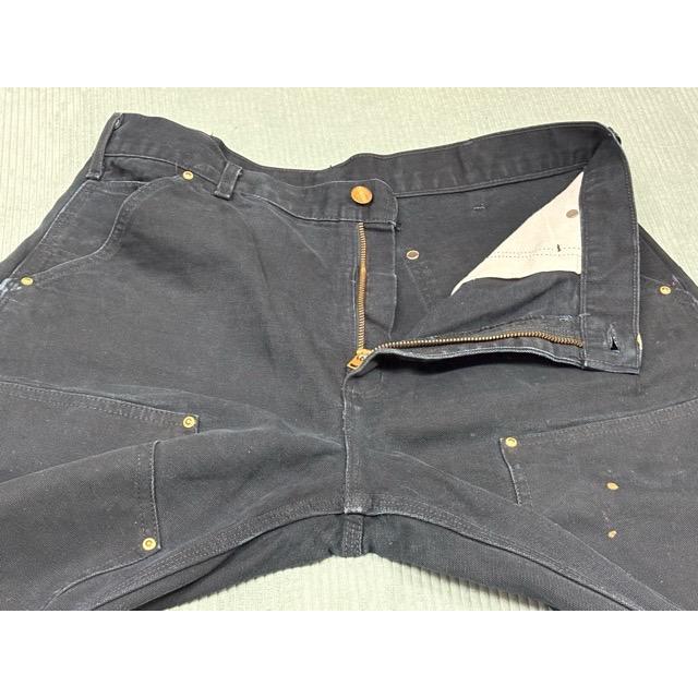 00's カーハート Carhartt ペインターパンツ ダブルニー ダック フェード ペンキ BLK ブラック 黒 実寸W90L83 [lt-0003] | Carhartt | 03