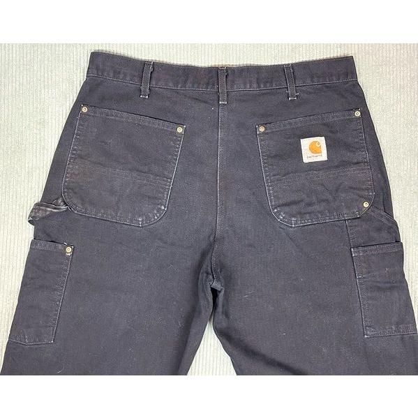 00's カーハート Carhartt ペインターパンツ ダブルニー ダック フェード ペンキ BLK ブラック 黒 実寸W90L83 [lt-0003] | Carhartt | 08