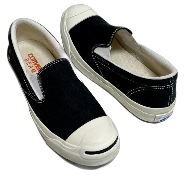 コンバース ビームス CONVERSE BEAMS JACK PURCELL SLIP-ON ジャックパーセル スリッポン 1CJ277 黒 サイズ25.0 [m-0203] | BEAMS