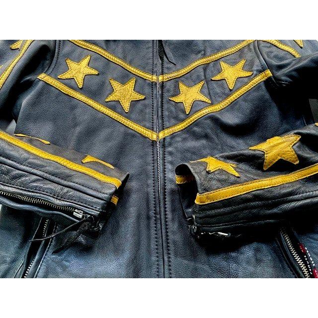 Schott クラシックレーサー ジャケット レザー スター ビンテージ加工 M Schott クラシックレーサー ジャケット レザー スター ビンテージ加工