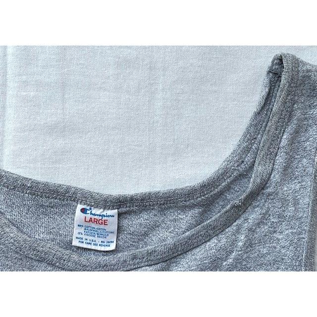 80’s 米国製 MADE IN USA チャンピオン Champion タンクトップ スクリプトロゴ 88/12 グレー サイズL [ta-0453] | Champion | 04
