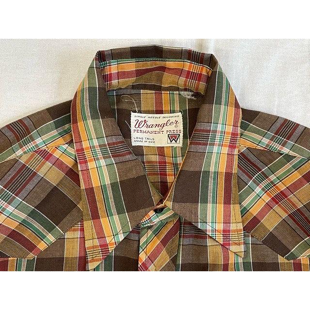 Wrangler 70's 米国製 ラングラー ウエスタンシャツ チェック Wrangler 70's 米国製 ラングラー ウエスタンシャツ チェック