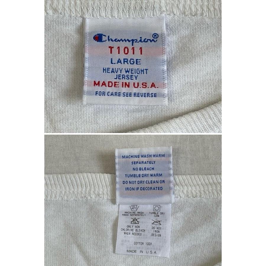 米国製 MADE IN USA チャンピオン Tシャツ 半袖 T1011  染み込みプリント インディアン ホワイト 綿100％ サイズL [ta-0740]｜highground｜08