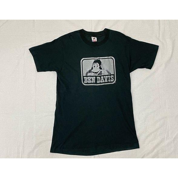 90’s 米国製 MADE IN USA ベンデイビス BEN DAVIS Tシャツ ロゴ ブラック フルーツオブザルーム M [ta