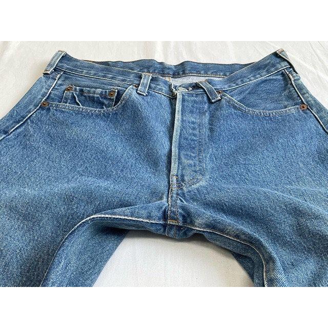 80's 米国製 リーバイス LEVI'S 501 1501 0117 レッドライン 赤耳 裾チェーンステッチ  表記W31L38 実寸W78L88cm [ta-0854]｜highground｜03