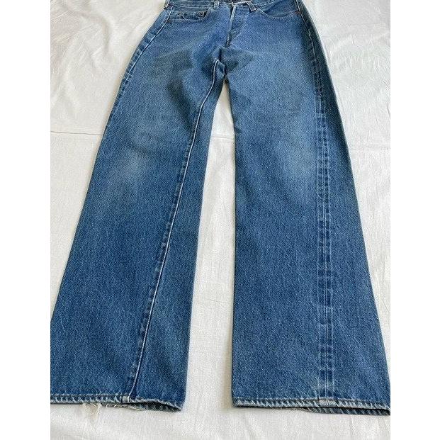 80's 米国製 リーバイス LEVI'S 501 1501 0117 レッドライン 赤耳 裾チェーンステッチ  表記W31L38 実寸W78L88cm [ta-0854]｜highground｜05