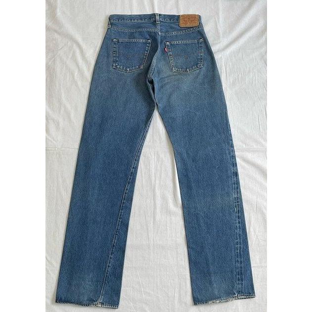 80's 米国製 リーバイス LEVI'S 501 1501 0117 レッドライン 赤耳 裾チェーンステッチ  表記W31L38 実寸W78L88cm [ta-0854]｜highground｜06