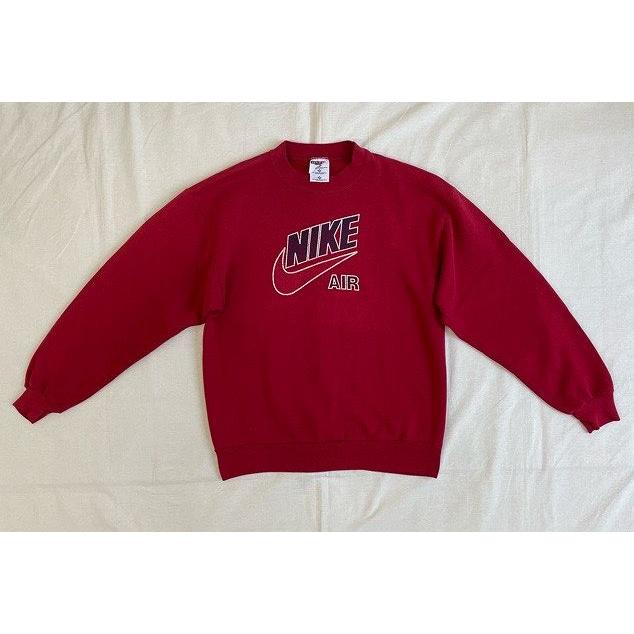 90's 米国製 MADE IN USA JERZEES ジャージーズ スウェット NIKE AIR ナイキエア ロゴ クリムゾンレッド M[ta-0921]｜highground｜02