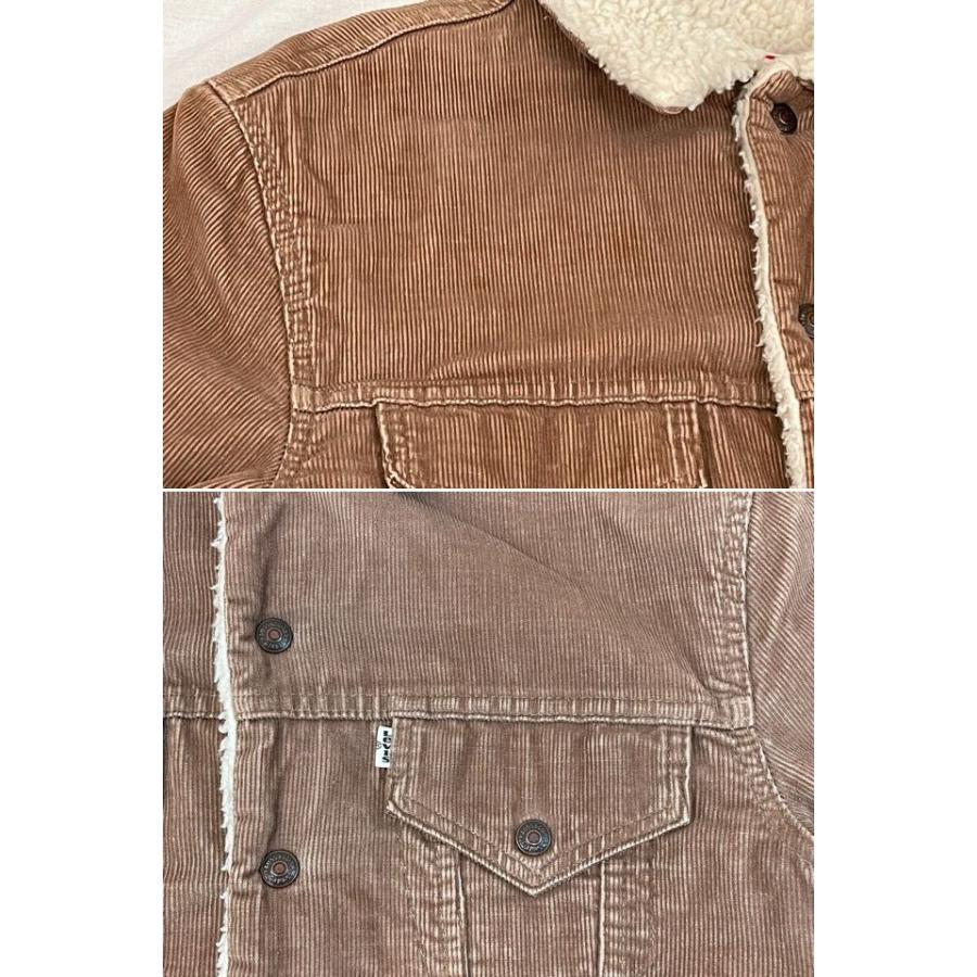 70's 米国製 リーバイス LEVI'S コーデュロイ トラッカージャケット 内ボア 70605 -1523 ボタン裏52 ライトブラウン ベージュ 40 [ta-0946]｜highground｜06