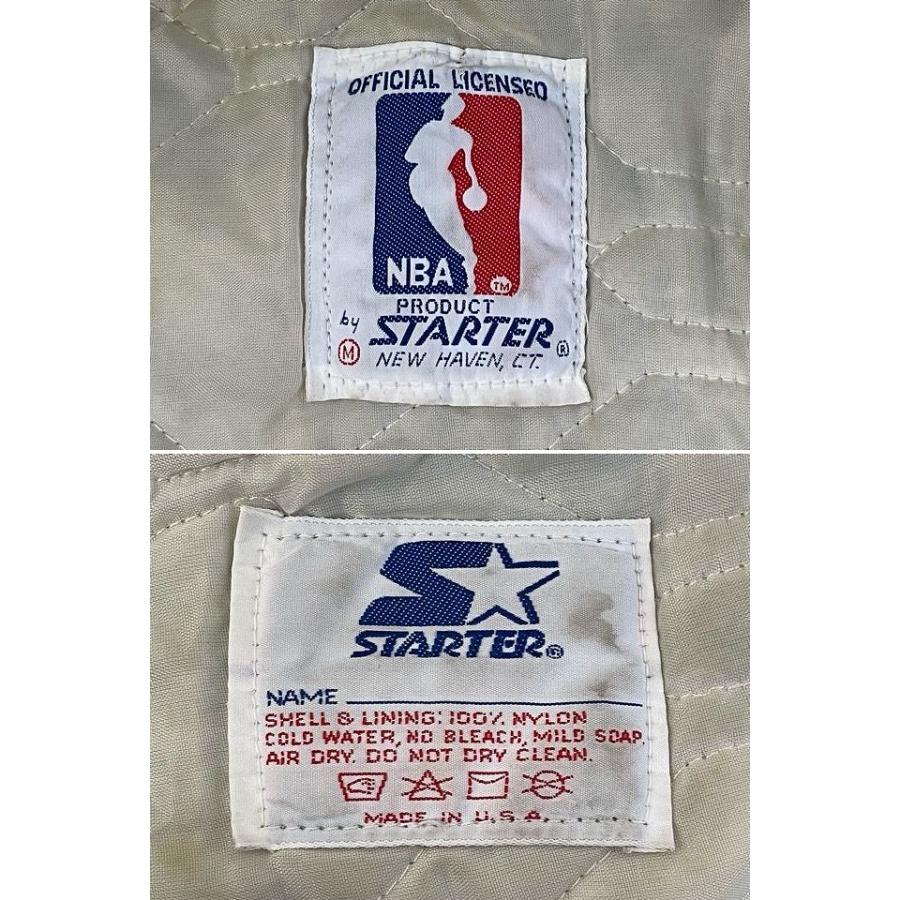 80's 90's 米国製 スターター STARTER  NBA AUTHENTICS ボストン セルティックス ナイロン サテン スタジャン ジャケット M [ta-0962]｜highground｜10